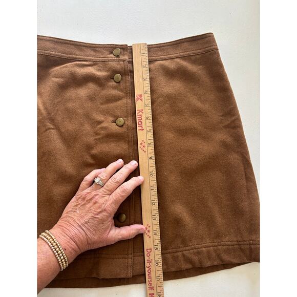 Madewell Camel  sz 6 Wool button front miniskirt A-line tailored classic fall - Picture 2 of 7